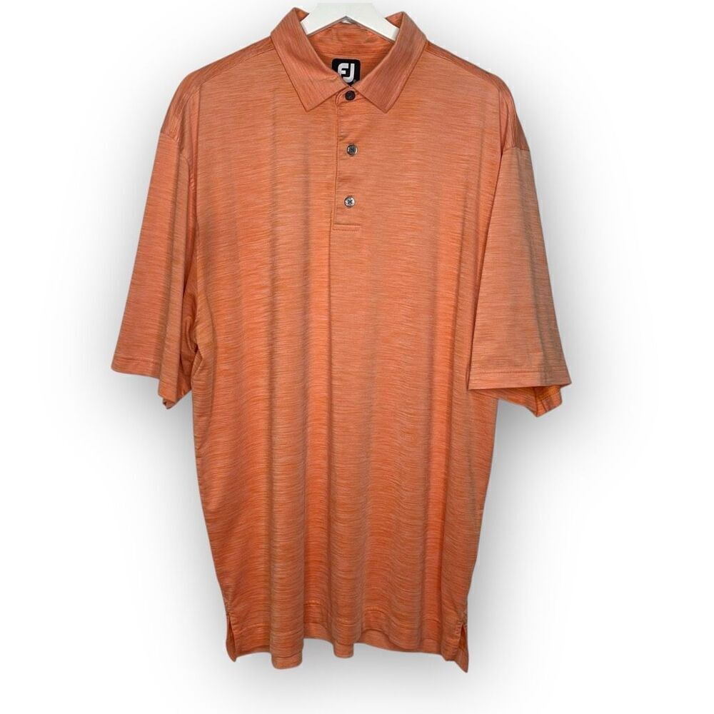 FootJoy Polo Orange Stretch Athletic Performance Golf Shirt Short Sleeve Mens XL